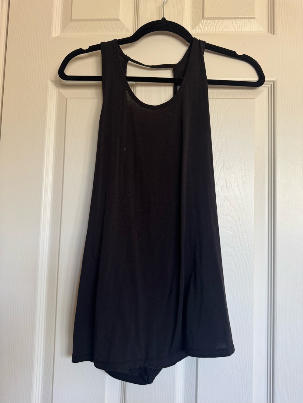 Athleta- Black Performance Tank Top Drape Detail in the Back.